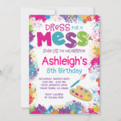 Art Birthday Party Invitation Kaart (Voorkant)