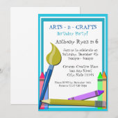 Art Birthday Party Kaart (Voorkant / Achterkant)