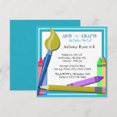 Art Birthday Party Kaart (Voorkant / Achterkant)