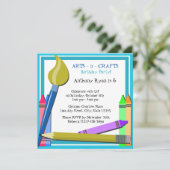 Art Birthday Party Kaart (Staand voorkant)