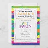 Art Birthday Party Kaart (Voorkant)
