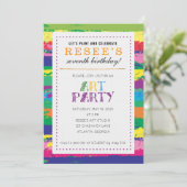 Art Birthday Party Kaart (Staand voorkant)