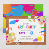 Art Birthday Party - Uitnodiging (Voorkant / Achterkant)