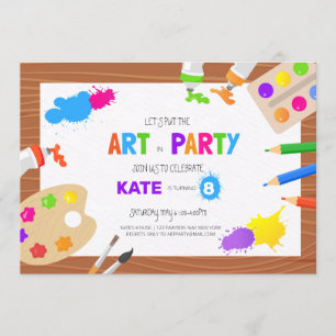 Art Birthday Party - Uitnodiging
