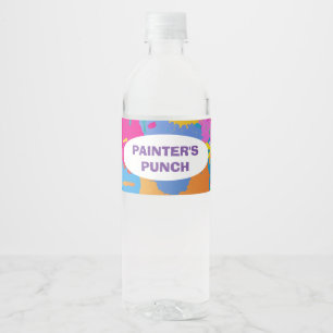 Art Birthday Party - Water/Cup/Drink Label Waterfles Etiket