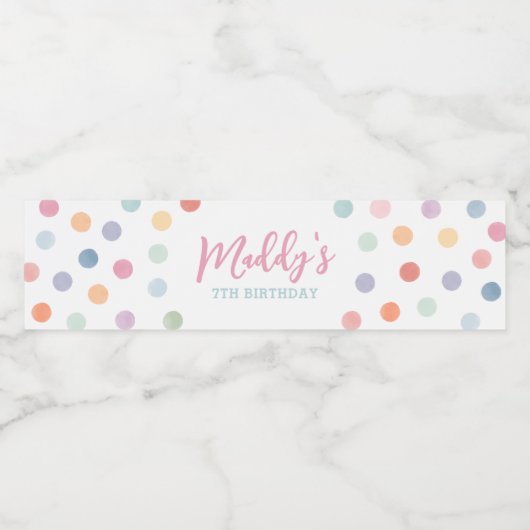 Art Birthday Party Waterfles Etiket (Enkel label)