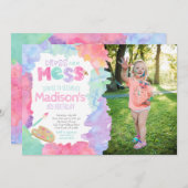 Art Birthday Uitnodiging (Voorkant / Achterkant)