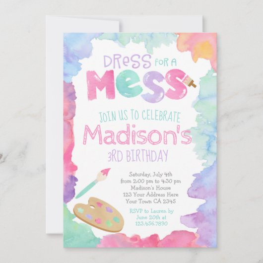 Art Birthday Uitnodiging (Voorkant)