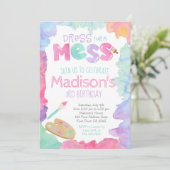 Art Birthday Uitnodiging (Staand voorkant)