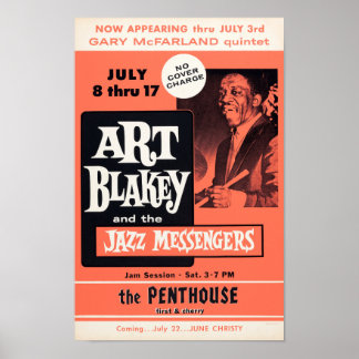 Art Blakey aan de Penthouse Reproduction Vintage Poster