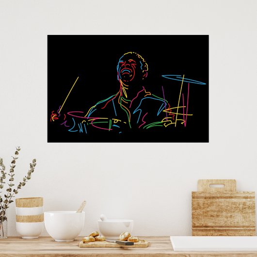 Art Blakey-portret Poster (Keuken)