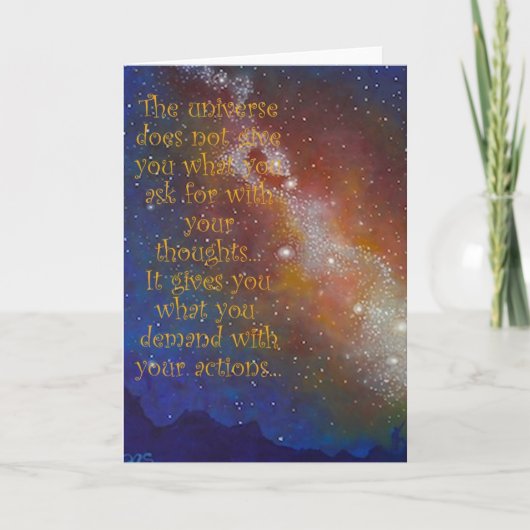 Art Blank Greeting Card, Galaxy, Space, Quote Kaart (Voorkant)