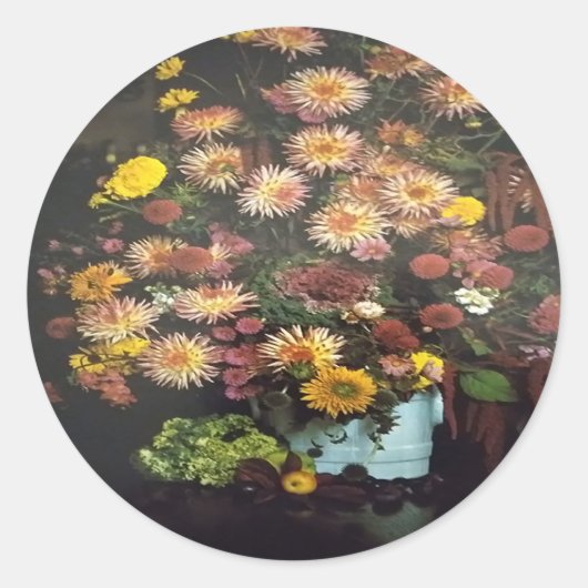 Art Bloemenvaas Boeket Ronde Sticker (Voorkant)