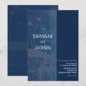 Art Blue Flower Unieke bruiloft uitnodiging (Voorkant / Achterkant)