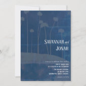 Art Blue Flower Unieke bruiloft uitnodiging (Voorkant)