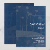 Art Blue Flower Unieke bruiloft uitnodiging (Voorkant / Achterkant)