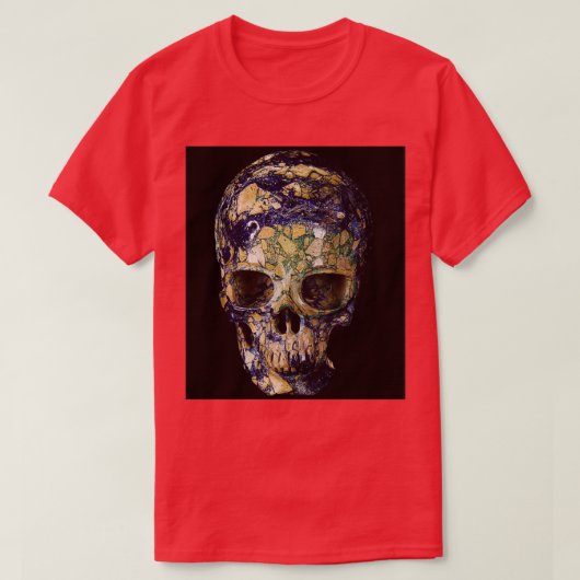 Art Blue Green Skull Stone T-shirt (Design voorkant)