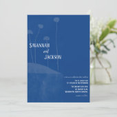 Art Blue unieke huwelijksuitnodiging Kaart (Staand voorkant)