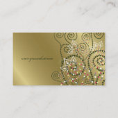  Art Boho Green Spirals Golden Profile Card Visitekaartje (Achterkant)