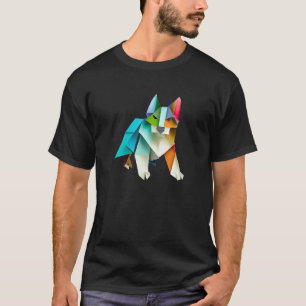 Art Border Collie Kleurrijke Origami Hond Schattig T-shirt