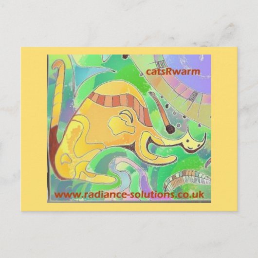 Art Briefkaart 1 - Katten zijn warm - Fun (Voorkant)