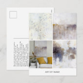 Art Briefkaart 4 Afbeelding Grid Sjabloon (Voorkant / Achterkant)