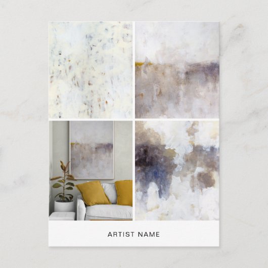Art Briefkaart 4 Afbeelding Grid Sjabloon (Voorkant)