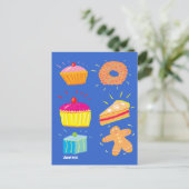 Art Briefkaart: Cakes, Fans and Gingerbrood Man Briefkaart (Staand voorkant)