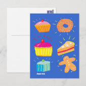 Art Briefkaart: Cakes, Fans and Gingerbrood Man Briefkaart (Voorkant / Achterkant)