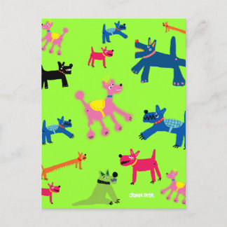 Art Briefkaart: Crazy Dogs Briefkaart