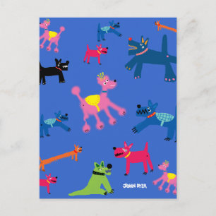 Art Briefkaart: Crazy Dogs Briefkaart