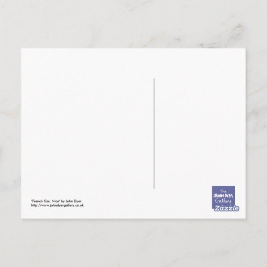 Art Briefkaart: Franse kus, Nice Briefkaart (Achterkant)