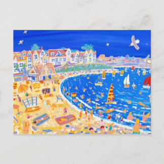 Art Briefkaart: Fun op het strand. Gyllyngvase str Briefkaart