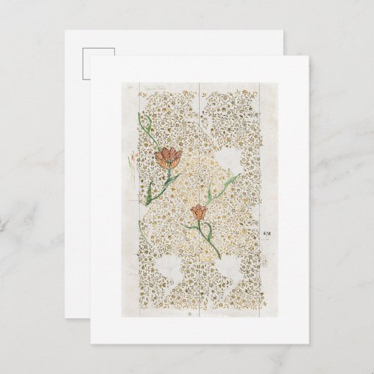 ART BRIEFKAART : WILLIAM MORRIS : GARDEN TULIP (Voorkant / Achterkant)