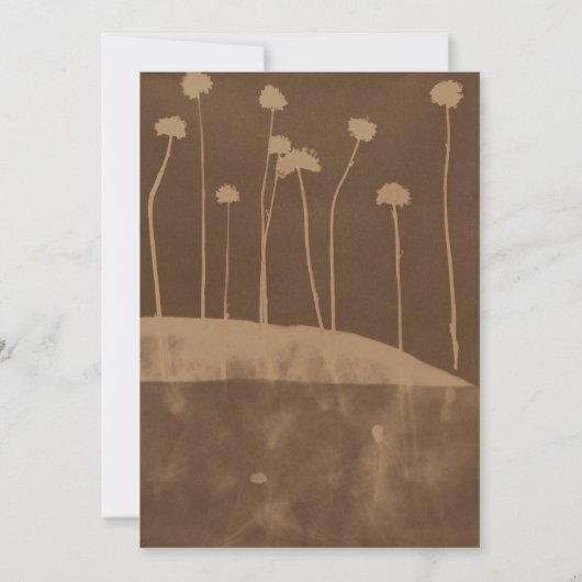 Art Brown Flower Unieke bruiloft uitnodiging (Achterkant)