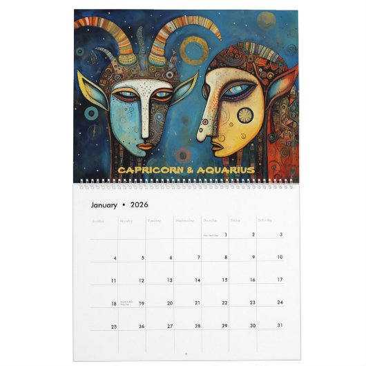 Art Brut Zodiac Kalender (Jan 2026)