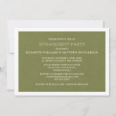  Art Burlap Texture Engagement Party Kaart (Achterkant)
