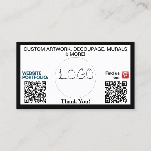 Art Business QR Code Logo ELK BEDRIJF Visitekaartje (Achterkant)