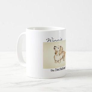 "Art by Heather" Winnie the dachshund 11oz mok