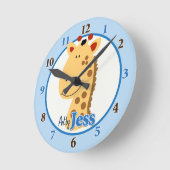 Art by Jess Giraffe Clock Ronde Klok (Hoek)