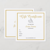 Art Cadeaubont Sjabloon in goud Kaart (Voorkant / Achterkant)