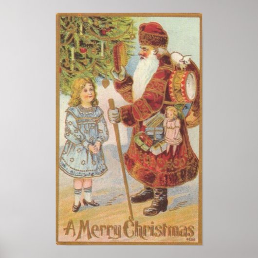 ART CANVAS AUTHENTIC 1800s CHRISTMAS ART REPRO Poster (Voorkant)