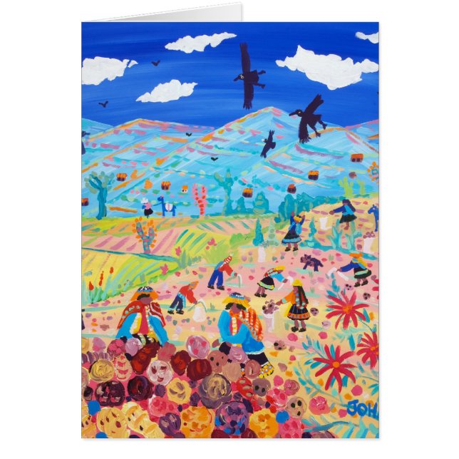 Art Card: Andean Potato Pickers, Amaru, Peru (Voorkant)