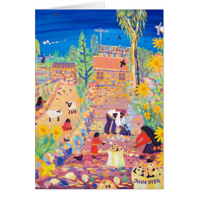 Art Card: Family Harvest, Isla Taquile, Peru (Voorkant)