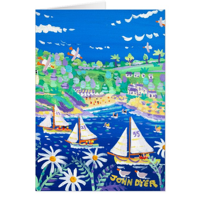 Art Card Racing down the River Fowey door John Dye (Voorkant)