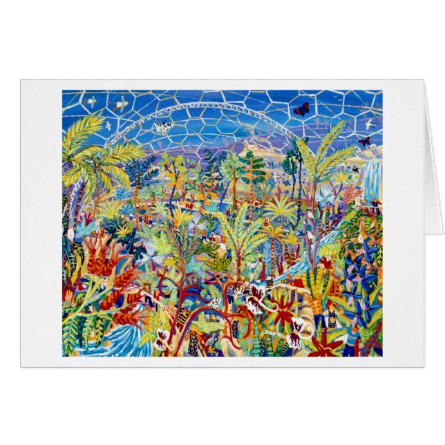 Art Card: Tuin van Eden. The Eden Project, Verenig (Voorkant Horizontaal)