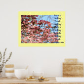 Art Caring Healing Touch Hands Word Prints omlijst (Keuken)