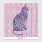 Art Cat Silhouette  Style Sticker (Vel)