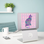 Art Cat Silhouette  Style Sticker (Laptop op bureau)