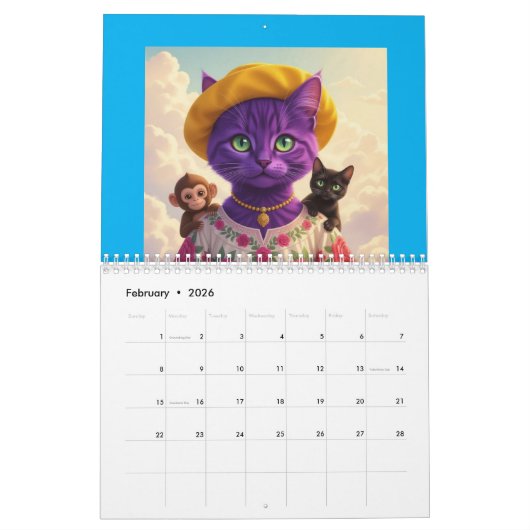 Art Cats Calendar Kalender (Feb 2026)